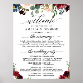 Burgundy-logo voor welkomstprogramma poster