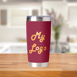 Burgundy logo zakelijke corporate geïsoleerde drinkbeker