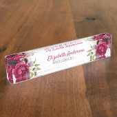 Burgundy lush florals white bossbabe name naambordje (Zijkant)