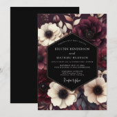 Burgundy Lush Gothic Wedding Kaart (Voorkant / Achterkant)