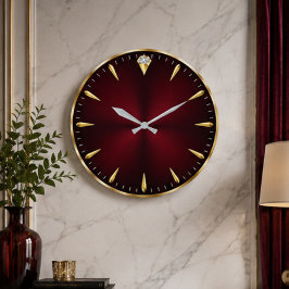Burgundy Luxury Elegant Gold Minimalist Grote Klok