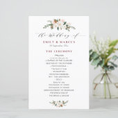 burgundy magnolia floral bruiloft (Staand voorkant)