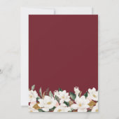 burgundy magnolia floral bruiloft uitnodiging (Achterkant)