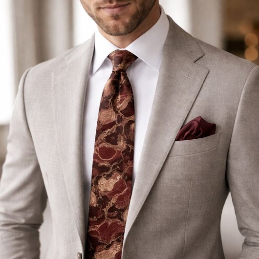 Burgundy Marble Design Stropdas