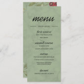 Burgundy Marble Greenery Botanical Pomegranates Menu (Voorkant / Achterkant)