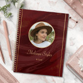 Burgundy Marble Personalized Photo Planner