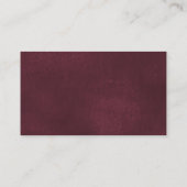 Burgundy marineblauwe bloemrijke luierloterijkaart informatiekaartje (Achterkant)