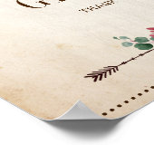 Burgundy Marinebloemen Rustieke Kaarten en Geschen Poster (Hoek)