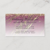 Burgundy Marmer Goud Glitter Ogen Microblading Visitekaartje (Achterkant)