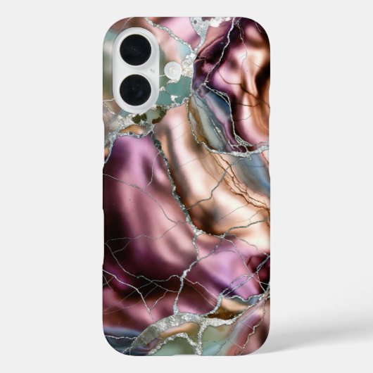 Burgundy Marmer Hoesje Goud Abstract Luxe (Achterkant)