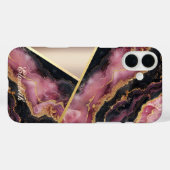 Burgundy marmer textuur, geometrisch Case-Mate iPhone case (Achterkant (horizontaal))
