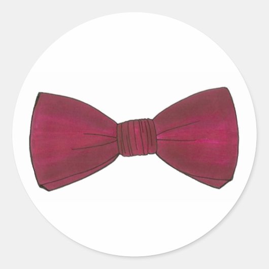 Burgundy Maroon Bow Bowtie Wedding Prom Groom Ronde Sticker (Voorkant)