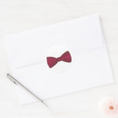 Burgundy Maroon Bow Bowtie Wedding Prom Groom Ronde Sticker (Envelop)