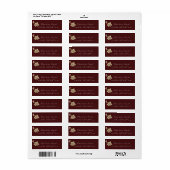 Burgundy Maroon Champaign Gold Floral Wreath Lux Etiket (Full Sheet)