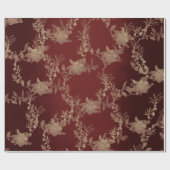 Burgundy Maroon Foxier Gold Wreath Blush Royal Cadeaupapier (Vlak)