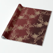 Burgundy Maroon Foxier Gold Wreath Blush Royal Cadeaupapier (Uitgerold)