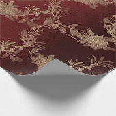 Burgundy Maroon Foxier Gold Wreath Blush Royal Cadeaupapier (Hoek)