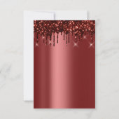 Burgundy Maroon Glitter Drips Bruids Sweet 16th Kaart (Achterkant)