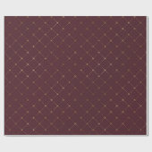 Burgundy Maroon Gold Crystals Grill Geometry Glam Cadeaupapier (Vlak)