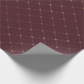 Burgundy Maroon Gold Crystals Grill Geometry Glam Cadeaupapier (Hoek)