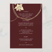 Burgundy Maroon Gold Floral Wedding Event Menu (Achterkant)