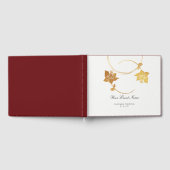 Burgundy Maroon Gold Floral Wedding White Gastenboek (Volledig)