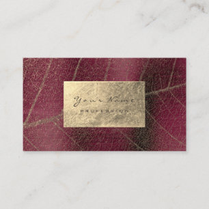 Burgundy Maroon Gold Sapphire Sepia Foil Botanisch Visitekaartje