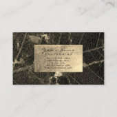 Burgundy Maroon Gold Sepia Marble Folie Botanisch Visitekaartje (Achterkant)