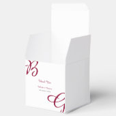 Burgundy Maroon Initialen herfst herfst huwelijk Bedankdoosjes (Geopend)