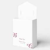 Burgundy Maroon Initialen herfst herfst huwelijk Bedankdoosjes (Geopend)