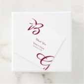 Burgundy Maroon Initialen herfst herfst huwelijk Bedankjes Labels (In situ)