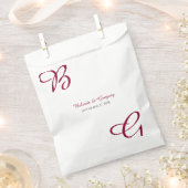 Burgundy Maroon Initialen herfst herfst huwelijk Bedankzakje (Geknipt)