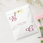 Burgundy Maroon Initialen herfst herfst huwelijk Bedankzakje (Gezegeld)