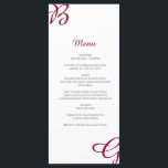 Burgundy Maroon Initialen herfst herfst huwelijk Menu<br><div class="desc">In dit ontwerp worden de initialen van de bruid en de bruidegom in de kleur van de Bourgogne als belangrijkste aandachtspunt van het ontwerp genoemd. De gepersonaliseerde manuscriptinitialen die de typografie van de manuscriptdoopvont gebruiken creëer een perfecte fusie van moderne en elegantie. Een eenvoudige aangepaste minimalistische najaarse Herfst of een...</div>