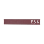 Burgundy Maroon Modern Bold Big Monogram Weddensch (Individueel)