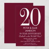 Burgundy Maroon Modern Jubileum Kaart (Voorkant / Achterkant)