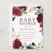 Burgundy Maroon Red Beauful Baby shower Kaart (Voorkant)