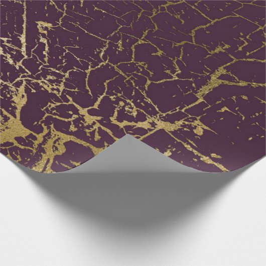 Burgundy Maroon Red Glam Abstracte marmer Cadeaupapier (Hoek)