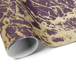 Burgundy Maroon Red Glam Abstracte marmer Cadeaupapier