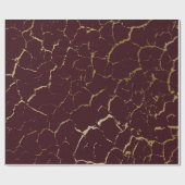Burgundy Maroon Red Gold Abstracte marmer Urban Cadeaupapier (Vlak)
