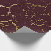 Burgundy Maroon Red Gold Abstracte marmer Urban Cadeaupapier (Hoek)