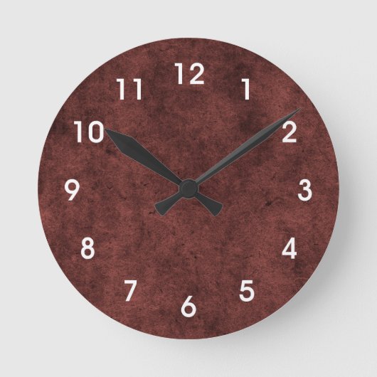 Burgundy Maroon Red Ronde Klok (Voorkant)