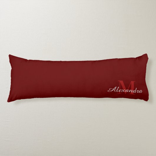 Burgundy Maroon Red Solid Colour Kussen (Voorkant)