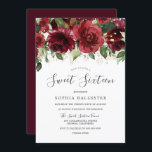 Burgundy Maroon Red Waterverf Flowers Sweet 16 Kaart<br><div class="desc">Burgundy Maroon Red Waterverf Flowers Sweet 16 Invitation Matching collectie in Niche and Nest store.</div>