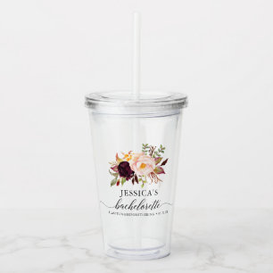 Burgundy Marsala Bachelorette Party Favor Tumbler Acryl Drinkbeker