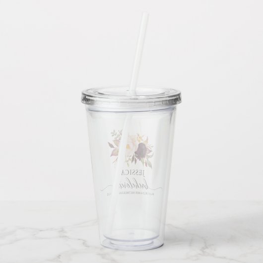 Burgundy Marsala Bachelorette Party Favor Tumbler Acryl Drinkbeker (Achterkant)
