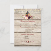 Burgundy Marsala Bloemlantaarn Trouw RSVP (Voorkant)