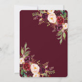 Burgundy Marsala Bloemrijke Geweien Monogram Sweet Kaart (Achterkant)