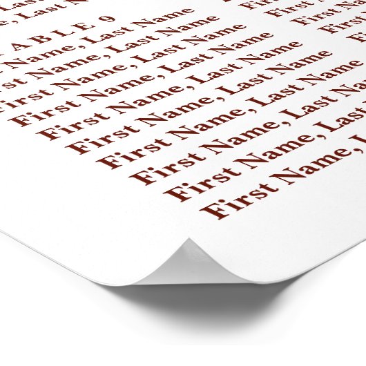 Burgundy Marsala Blush Boho Wedding Seating Chart Poster (Hoek)