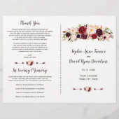Burgundy Marsala Blush Floral Wedding Programme (Voorkant)